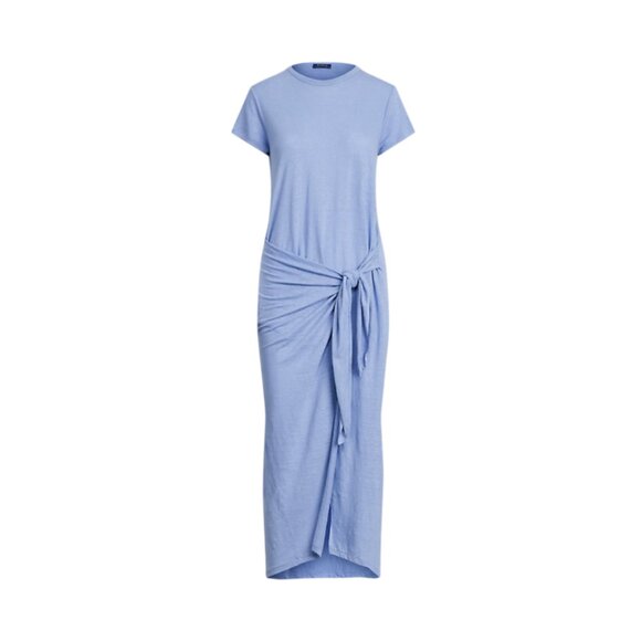 Polo by Ralph Lauren Light Blue Tie-Front Maxi Dress - Picture 1 of 12